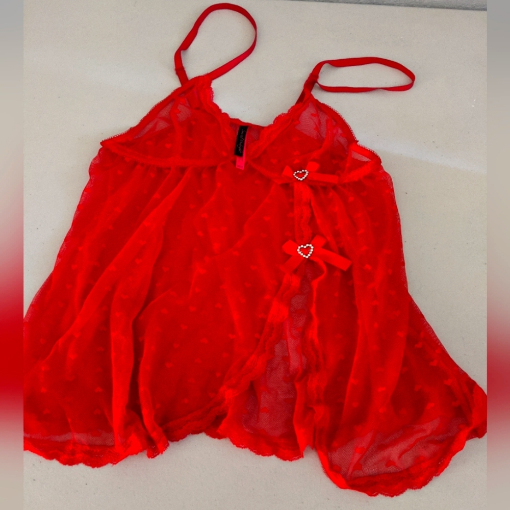 Vintage Rare Red Lingerie Baby Doll Coquette Romantic Wedding Gift